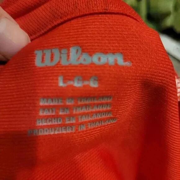 𝅺Wilson Men's Red/White/Black Quick Dry Short Sleeve Shirt - Picture 5 of 9